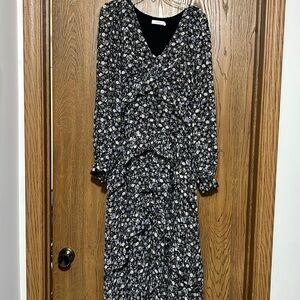 Black Lush Maxi with purple and white florals